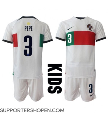 Portugal Pepe #3 Bortatröja Barn VM 2022 Kortärmad (+ korta byxor)